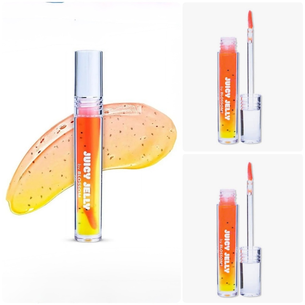 NEW 3x Blossom Juicy Jelly Nourishing Lip Oil Papaya (Orange Melon) Full Size